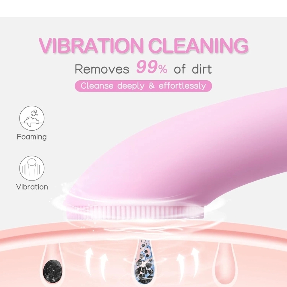 NEW Pritech Sonic Facial Cleansing Brush β Heated Silicone Deep Clean & Glow! - Picture 4 of 7